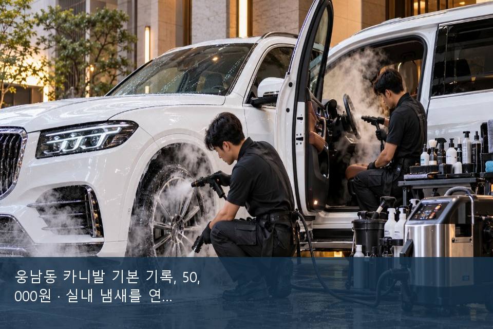 웅남동 카니발 기본 기록, 50,000원 · 실내 냄새를 연 기록